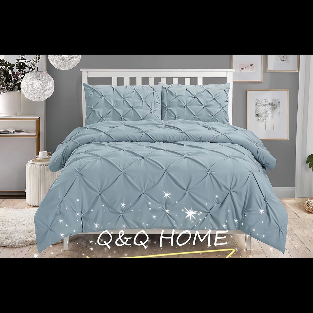 Luxury 3 Pieces Pinch Plated Comforter Set